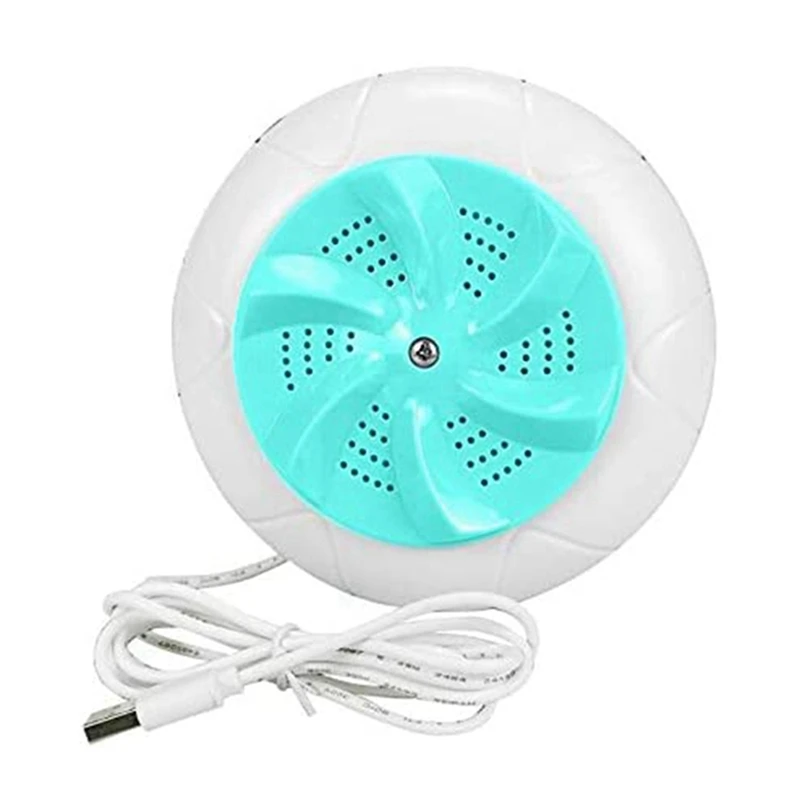

Cyan Portable Spin ABS Washer USB Turbine Washing Machine Travel