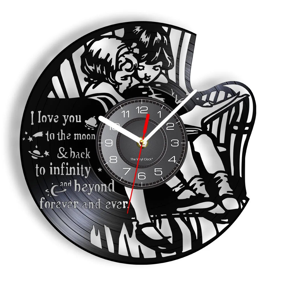 

I Love You To The Moon And Back To Infinity And Beyond Forever And Ever Inspirational Quote Vinyl Record Wall Clock Mindful Gift