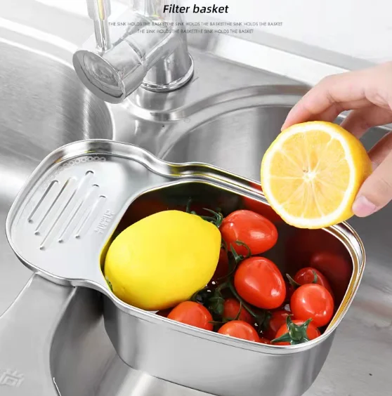 

Portable Stainless Steel Sink Drain Strainer Basket Food Catcher for Kitchen Sink Strainer Kitchen Waste Wash Vegetables