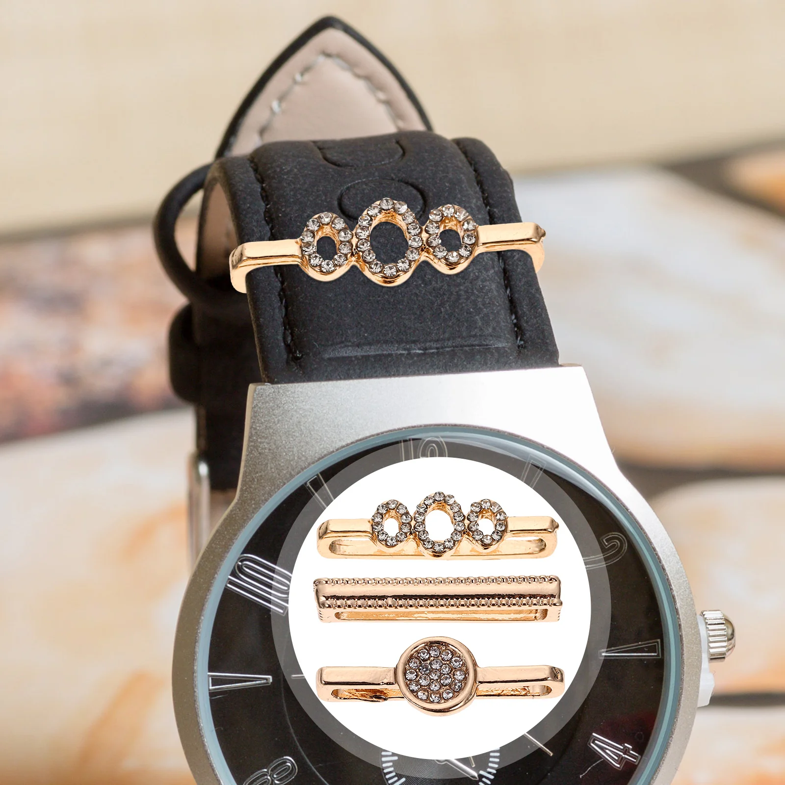 

3Pcs Watchband Loops Charms Smartwatch Strap Ornaments Watch Strap Rings Decors