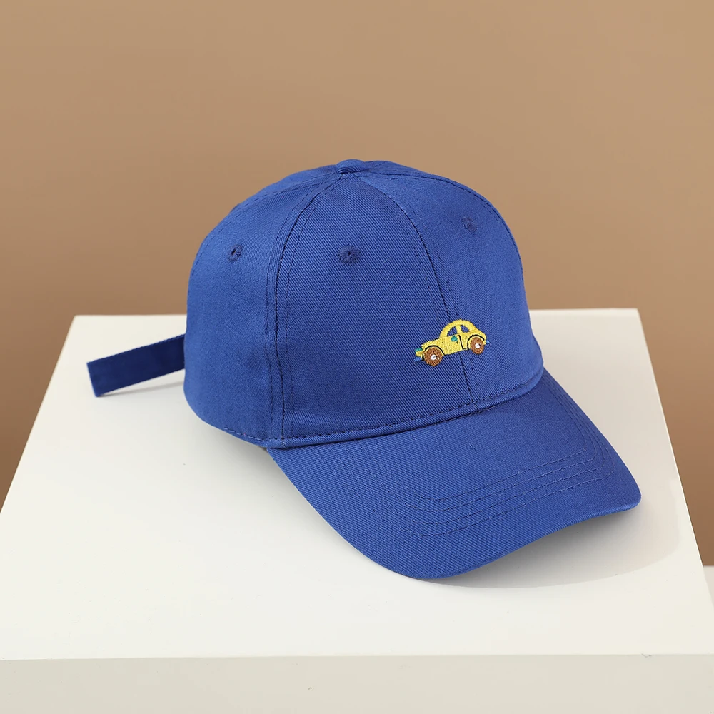 Весенне-осенняя детская бейсбольная кепка с мультяшной вышивкой автомобиля