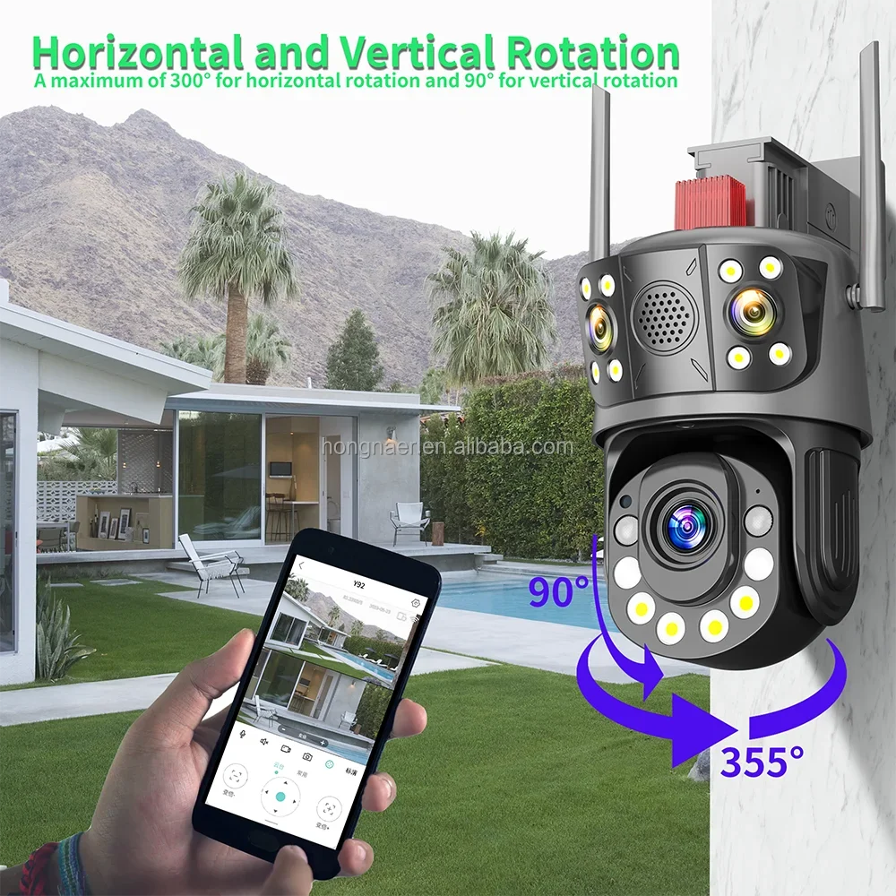 2024 Новая 12-мегапиксельная 3-объективная 50-кратная зум-беспроводная Wi-Fi домашняя