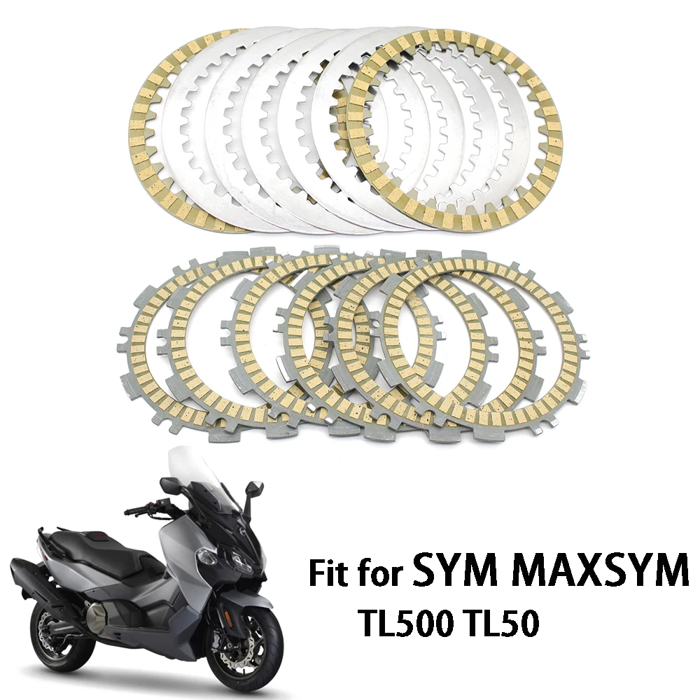 

Комплект фрикционных дисков для мотоцикла Pokhaomin, стальной комплект для SYM MAXSYM TL500 TL508