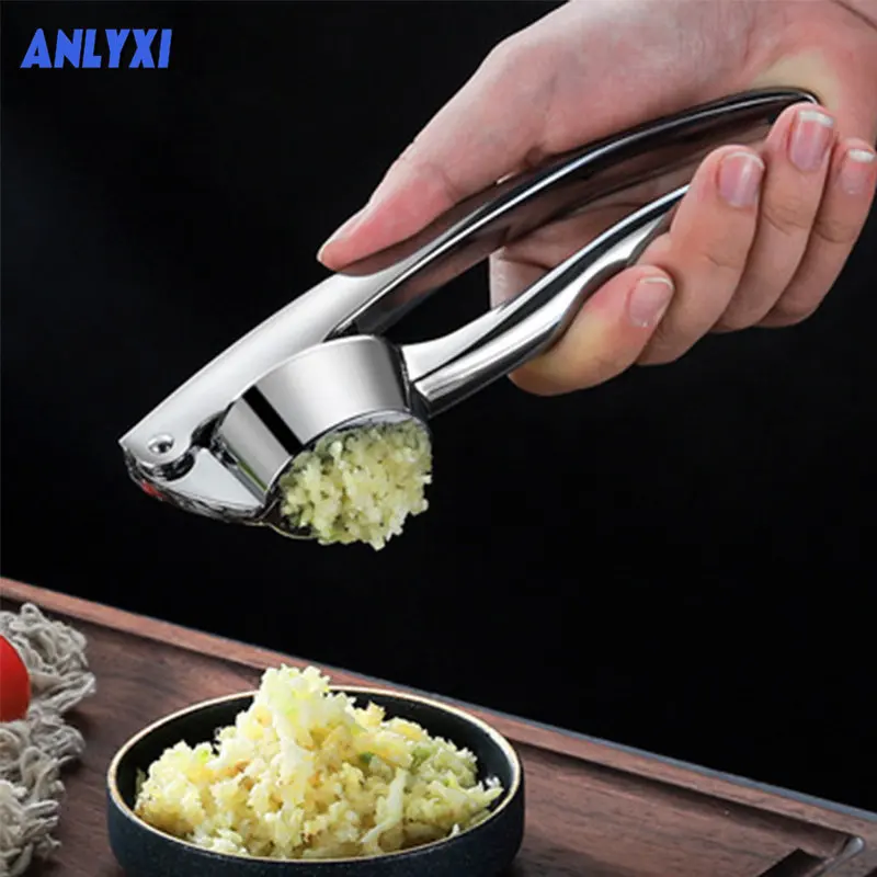 

Zinc Alloy Garlic Press Manually Mashed Machine Crusher Handheld Cooking Ginger Crusher Kitchen Tools Chopping Squeezer