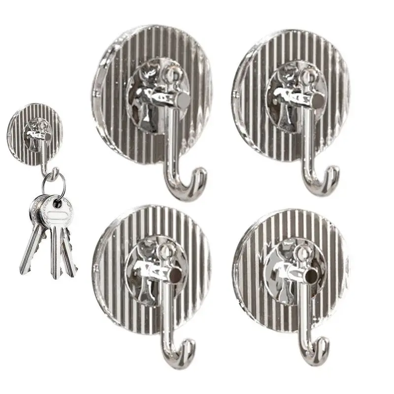 

Stick On Wall Hooks 4pcs Seamless Heavy Duty Adhesive Wall Hooks Self Adhesive Luxury Hooks For Bathroom Bedroom Keys Hooks