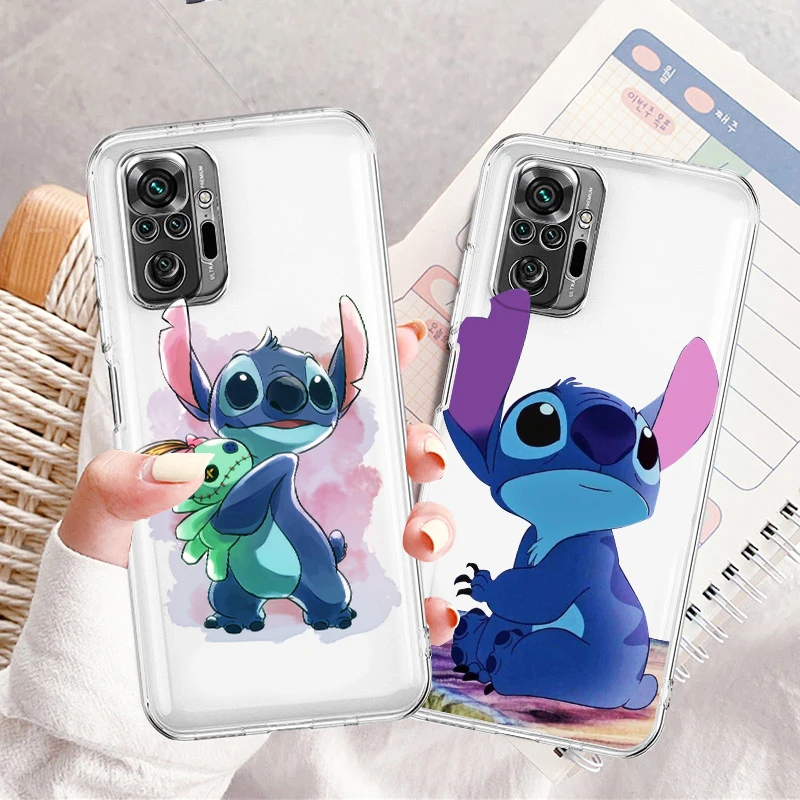 

Disney Lilo & Stitch Love Transparent Cover Phone Case For Xiaomi Redmi K50 K40 Gaming 10 10C 9AT 9A 9C 9T 8 7A 6A 5 5G Armour