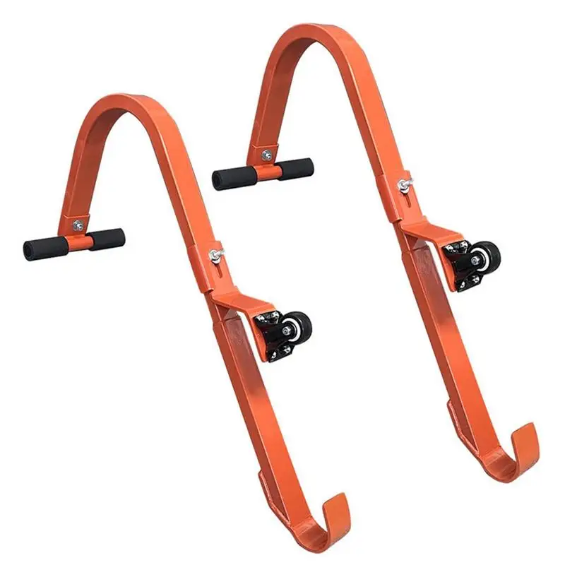 

Ladder Stabilizer For Roof Steel Roof Hook With Wheel Rubber Grip T-Bar 2 Pcs Wall Ladder Standoff Heavy Duty Easy Use 500 Lbs