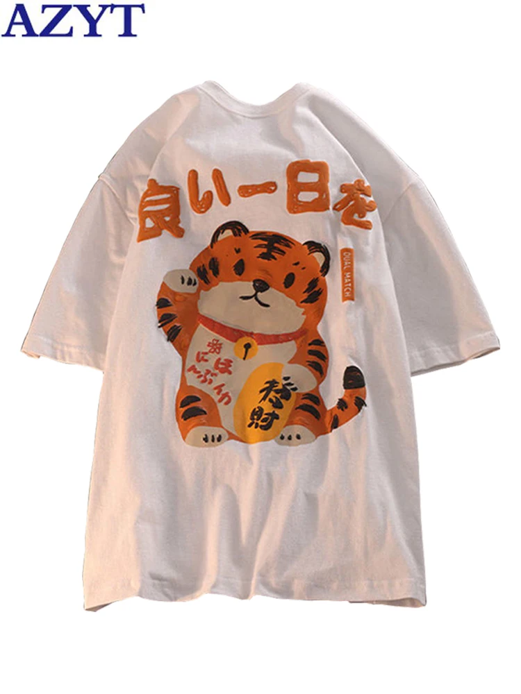 

Женская футболка с коротким рукавом и круглым вырезом, с японским мультяшным принтом