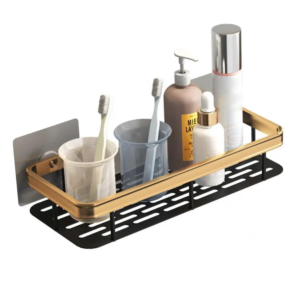

Durable Shower Caddy Rounded Edge Punch Free Cosmetics Bathroom Storage Rack Shower Shelf Shower Caddy