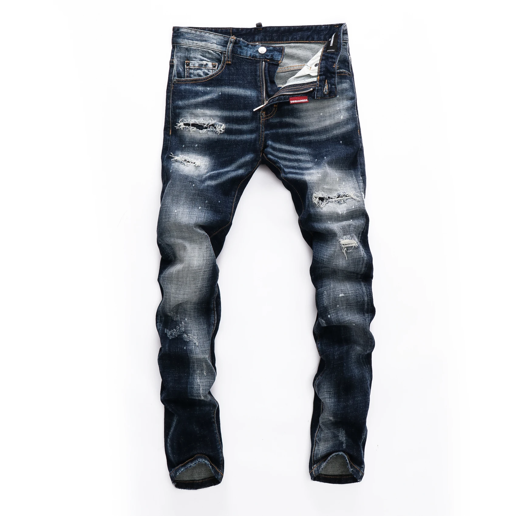 

Special Offer Italy DSQUARED2 Men Biker Jeans Straight Elastic Cowboys Office Male Hip Hop Casual Denim Jeans