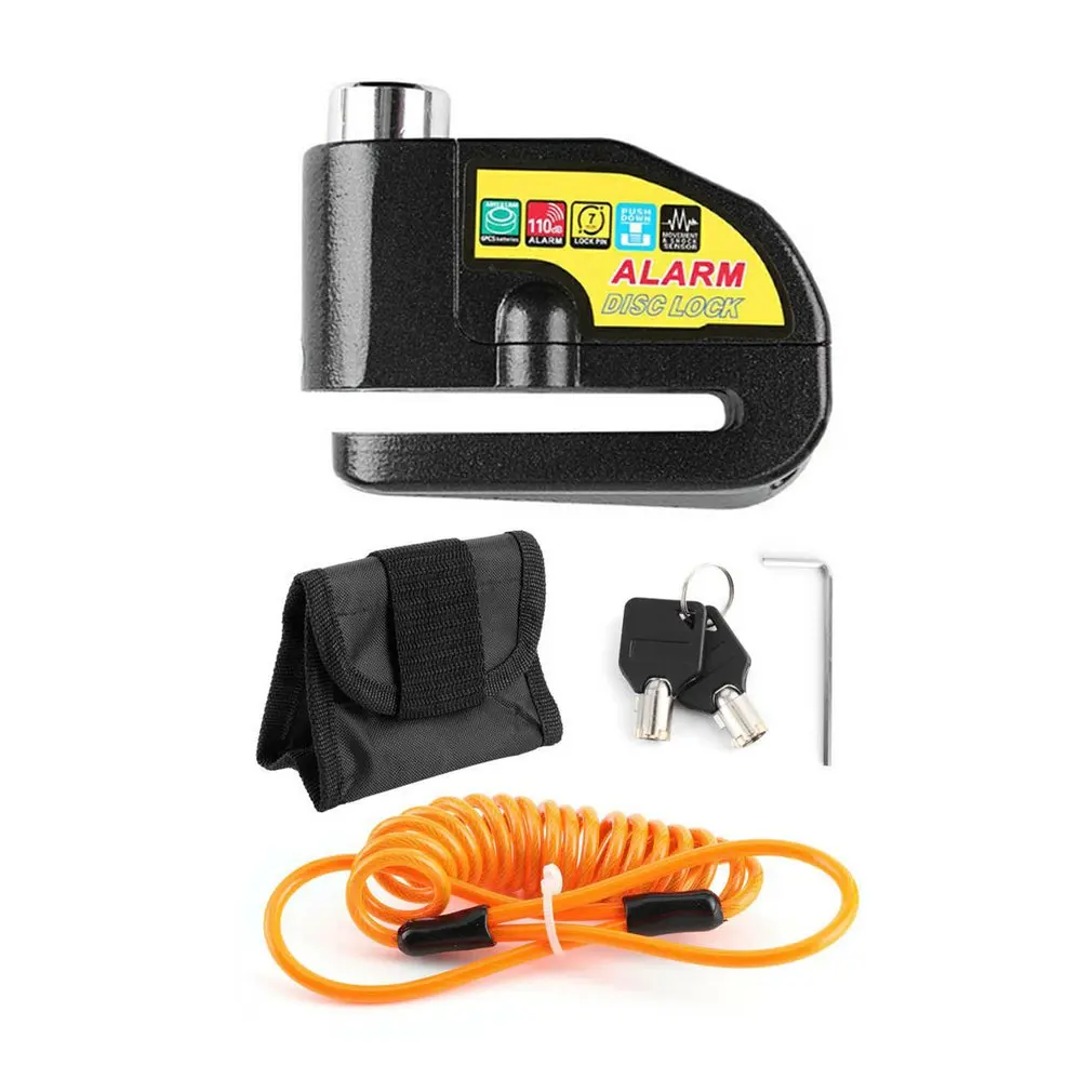 

Замок для велосипеда, скутера, колеса, дискового тормоза, сигнализации, из алюминиевого сплава, защита от кражи, 2 м, веревка для напоминания, ...