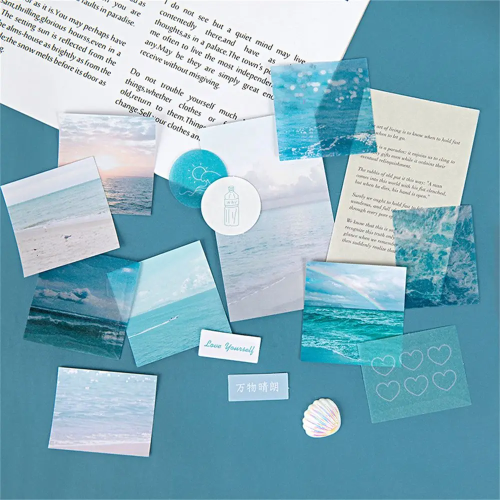 

15pcs Designs Artistic Fantasy Sky Small Scrapbooking Journal Decorative Stickers Aesthetic Paper Sticker Flakes Stationary
