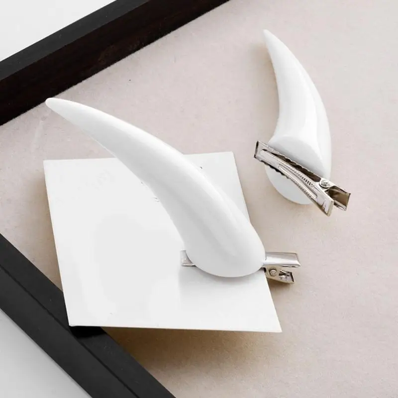 Фото 1PAIR GOTHISC Styles Hairpin Devil Horn Hair Clip Уникальная косплей -стрижка для вечеринок и фестивалей на Хэллоуин №4