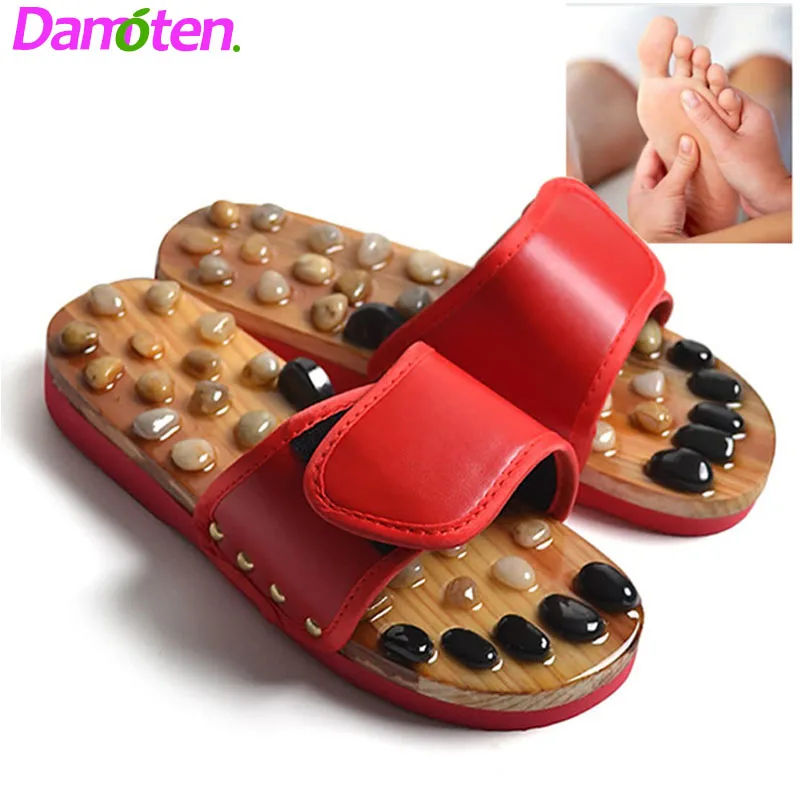 

Relaxally Acupressure Slippers Foot Massage with Natural Stone Therapeutic Reflexology Sandals Foot Acupoint Massager