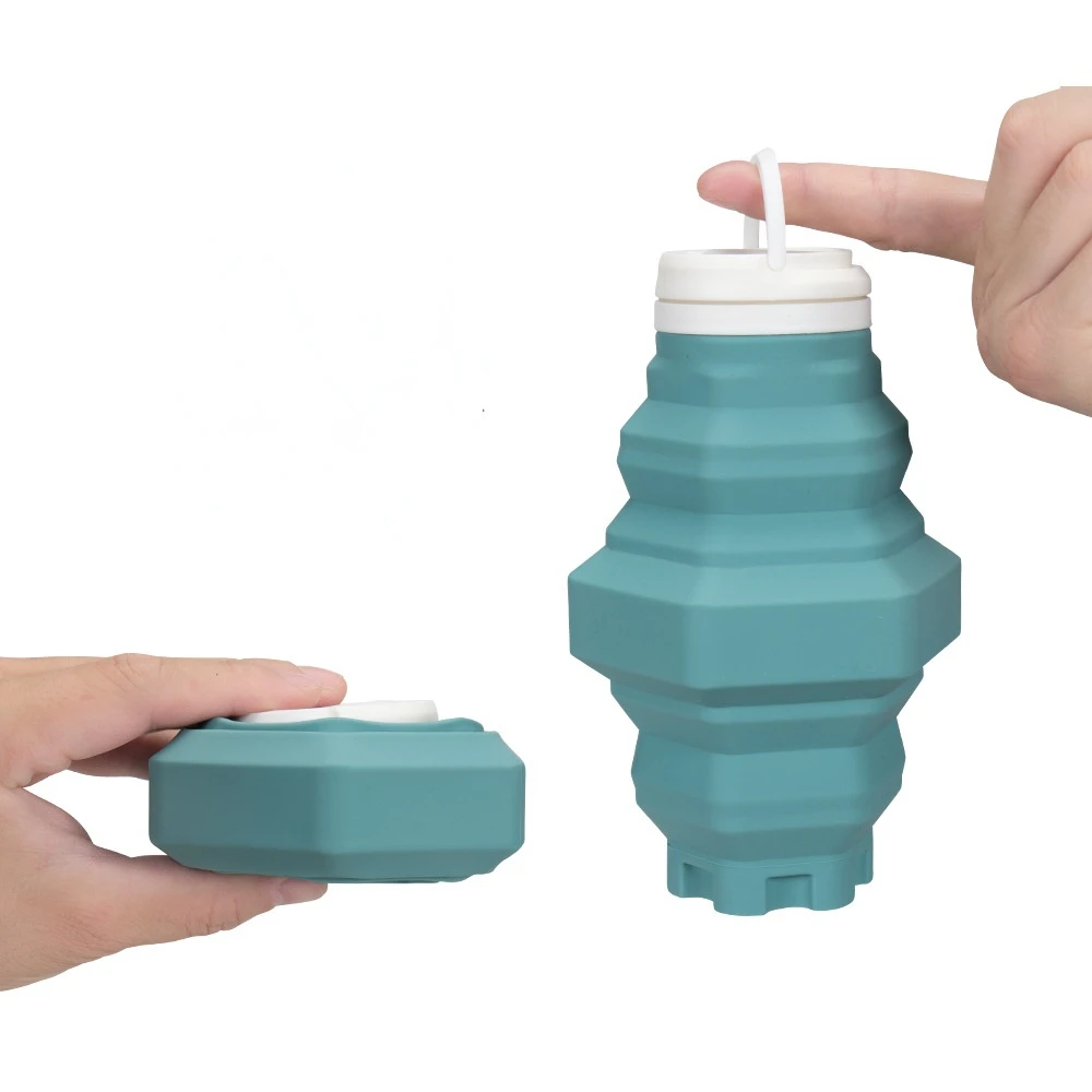 

500ml Folding Silicone Water Flask Drop-down Folded Retractable Bottles for Travel Picnic Fold Dropdown Collapsible 500 Ml 550ml