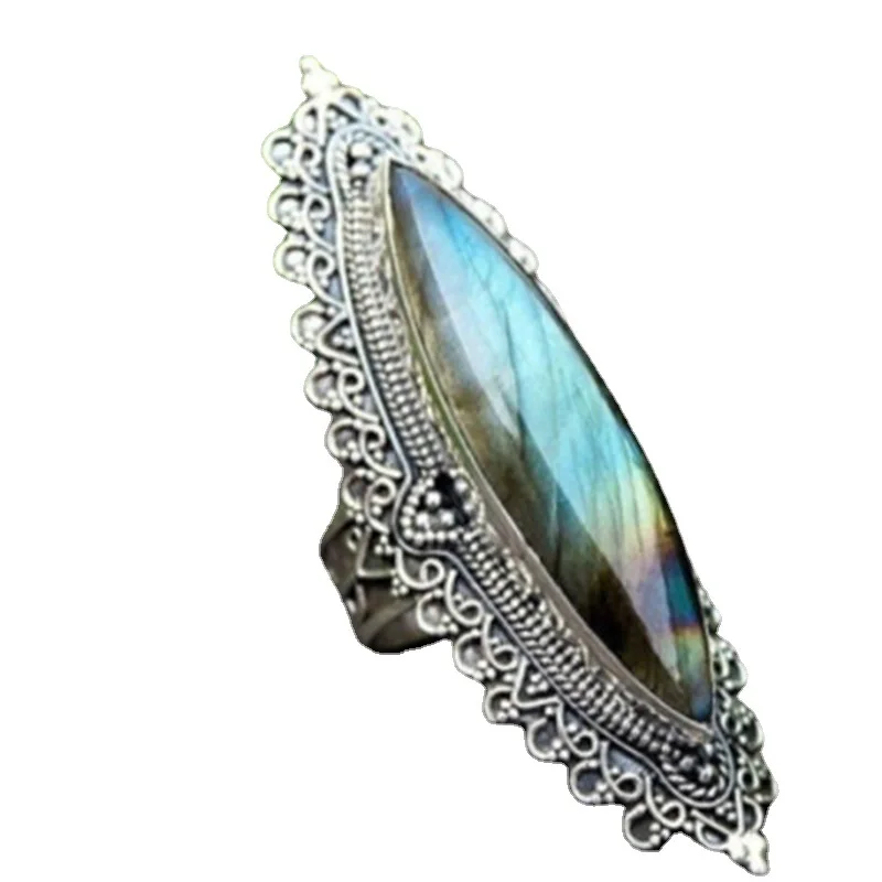 

Women's Ring Simple Retro Style Hot Selling Shell Marble Grain Water Drop Ring Lady