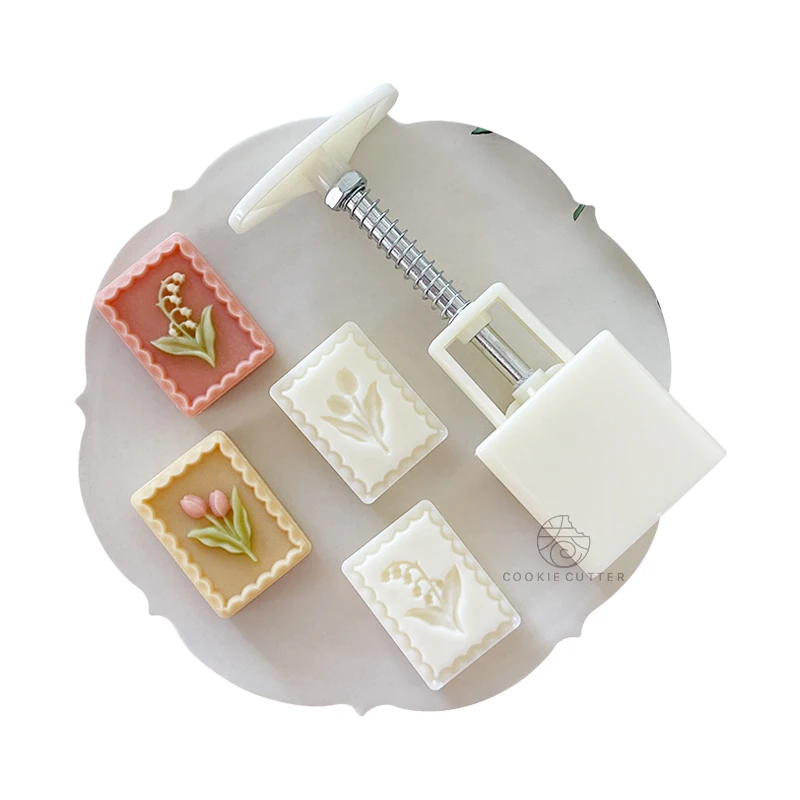 

2 шт./компл. квадратная форма для лунного торта, 30 г, колокольчик, орчи, цветок, ручное давление, помадка, цветочное украшение, Фотофон для пече...