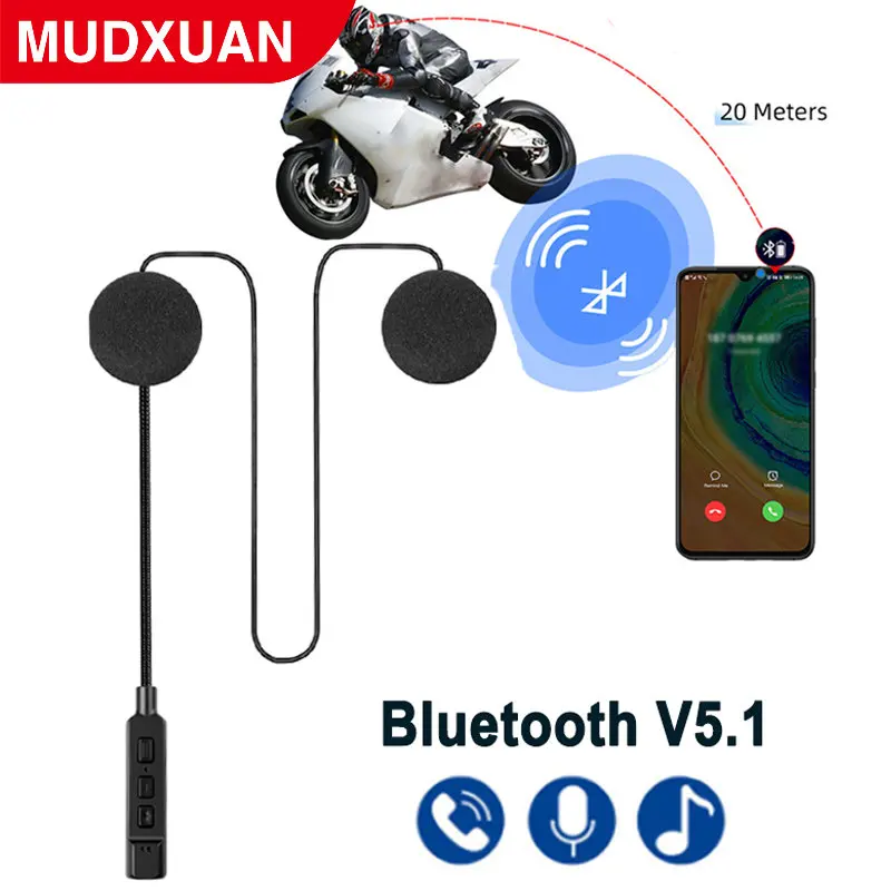 Motorcycle Bluetooth headset wireless stereo headset speakers hands-free music call control suitable for skiing riding