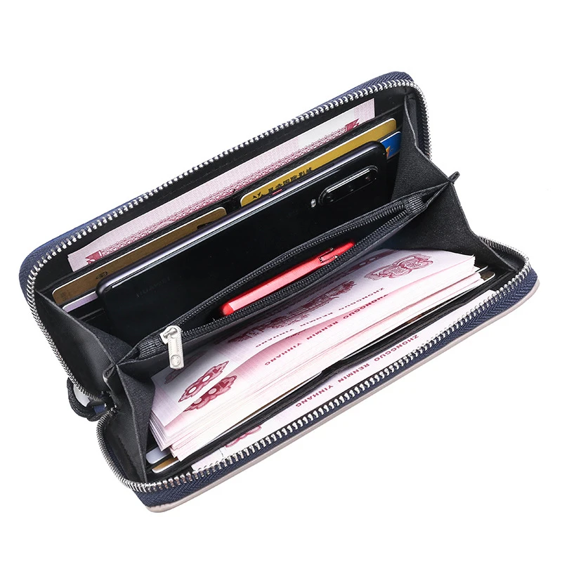 YoReAi Men's Handbag Fashion Multi-card Slot Wallet Business Wallet Mobile Phone Bag Waterproof Wear-resistant Clutch Pounch