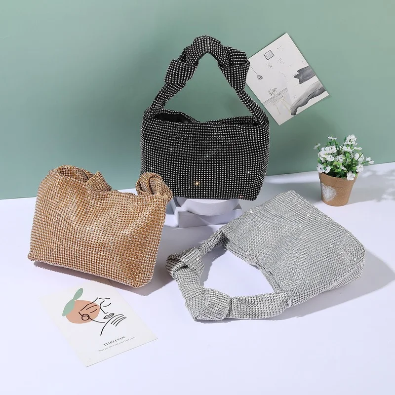 

Elegant Diamond-studded Evening Ladies Shoulder Handbag Women Female Ins Rhinestone Trend Underarm Shiny Fashion Daily Party Bag