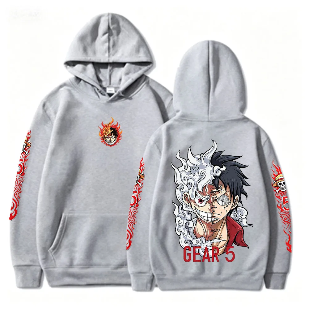 Фото Худи с принтом Луффи из аниме One Piece, унисекс, спортивная одежда с капюшоном, Nikamonchi D. Luffy, уличный стиль, свободный крой №2