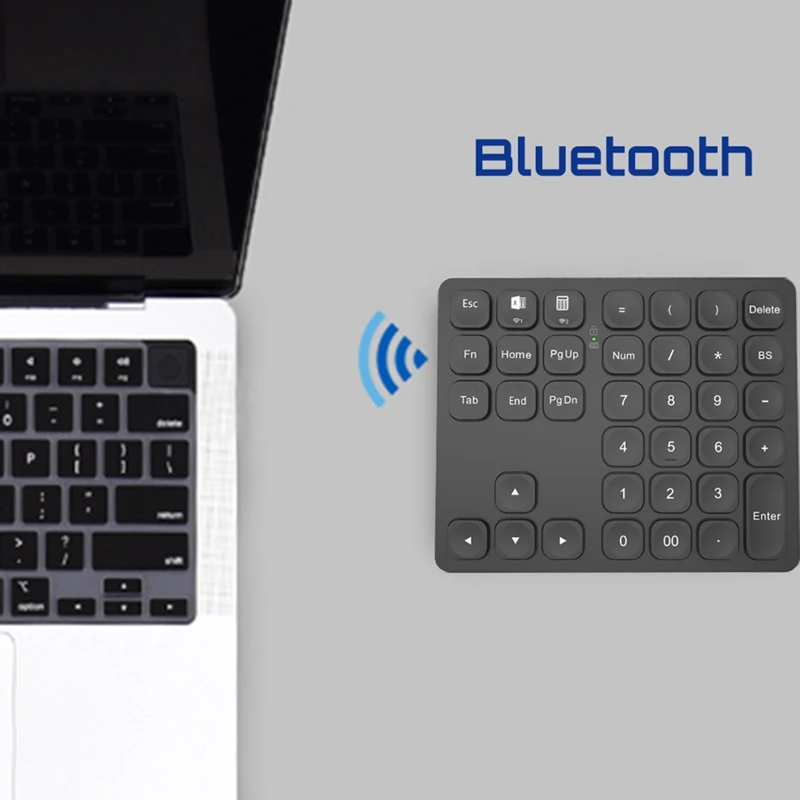 Двойная беспроводная цифровая клавиатура Bluetooth с функцией перезарядки для ПК и ноутбуков Slinet Digital Keyboard-Silver-A79U (art.: 3920d9010d634) - 3920d9010d634