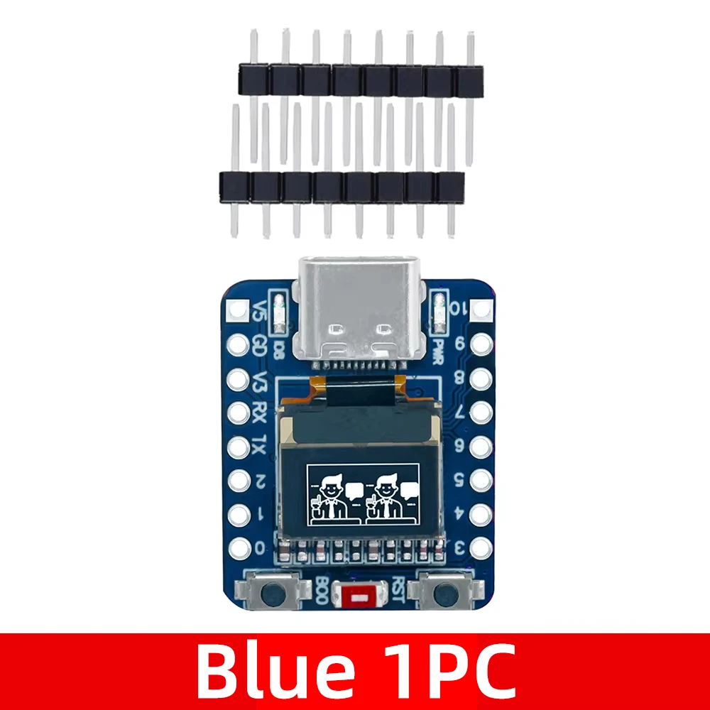 Фото Плата разработки MINI ESP32-C3 с модулем Wi-Fi 2.4G и Bluetooth 4, 0.42-дюймовым OLED-дисплеем, 4 МБ флеш-памяти, керамической антенной, USB Type-C, ESP32 C3 №1