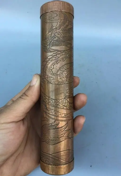 Китайские старые Пекинские товары coppre two dragon play, калейдоскоп с бусинами