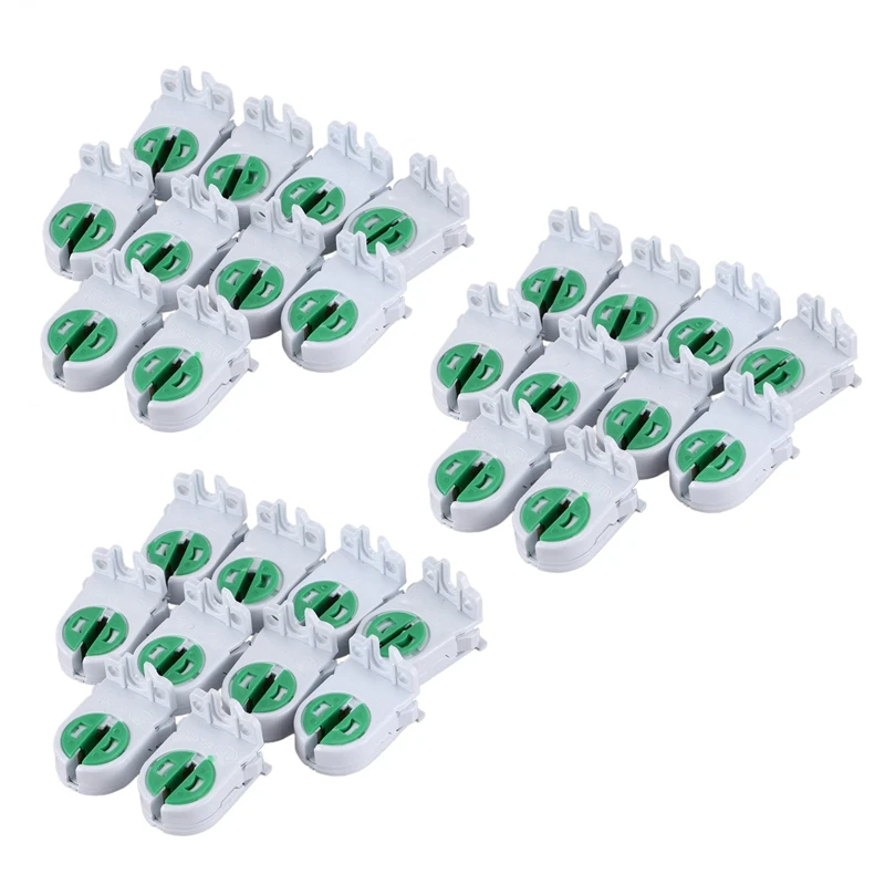 

30Pcs Dual Terminals T5 T4 Fluorescent Tube Bulb Lamp Holder Socket
