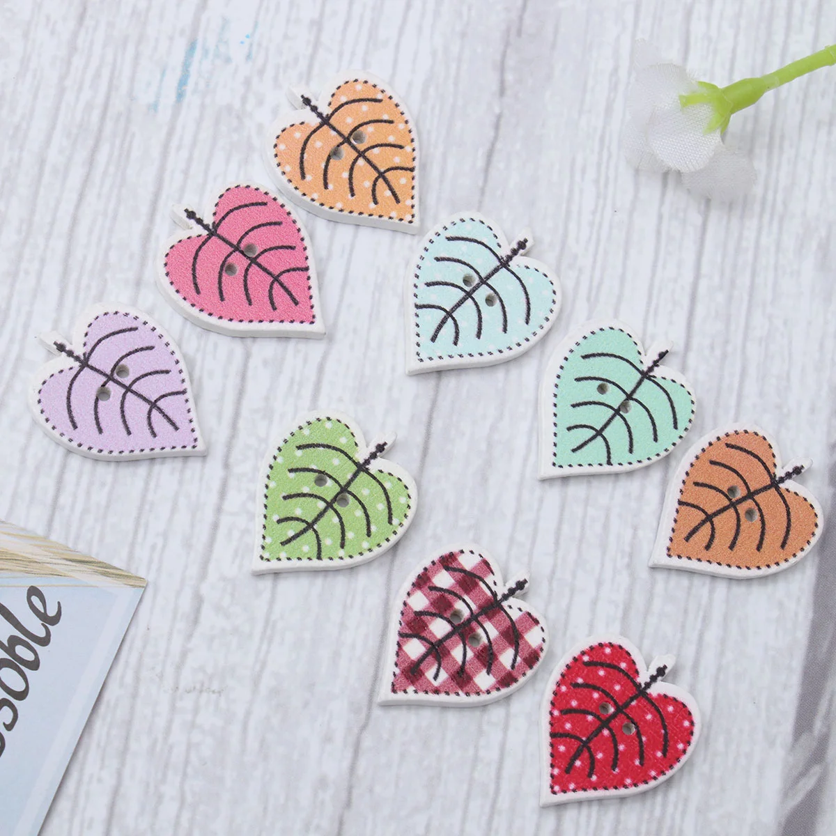 

Buttons Wooden Sewing Button Leaves Diy Wood Cartoon Shaped Holes Craft Craftsanimal Kids Cat Ornament Scrapbooking Decorative