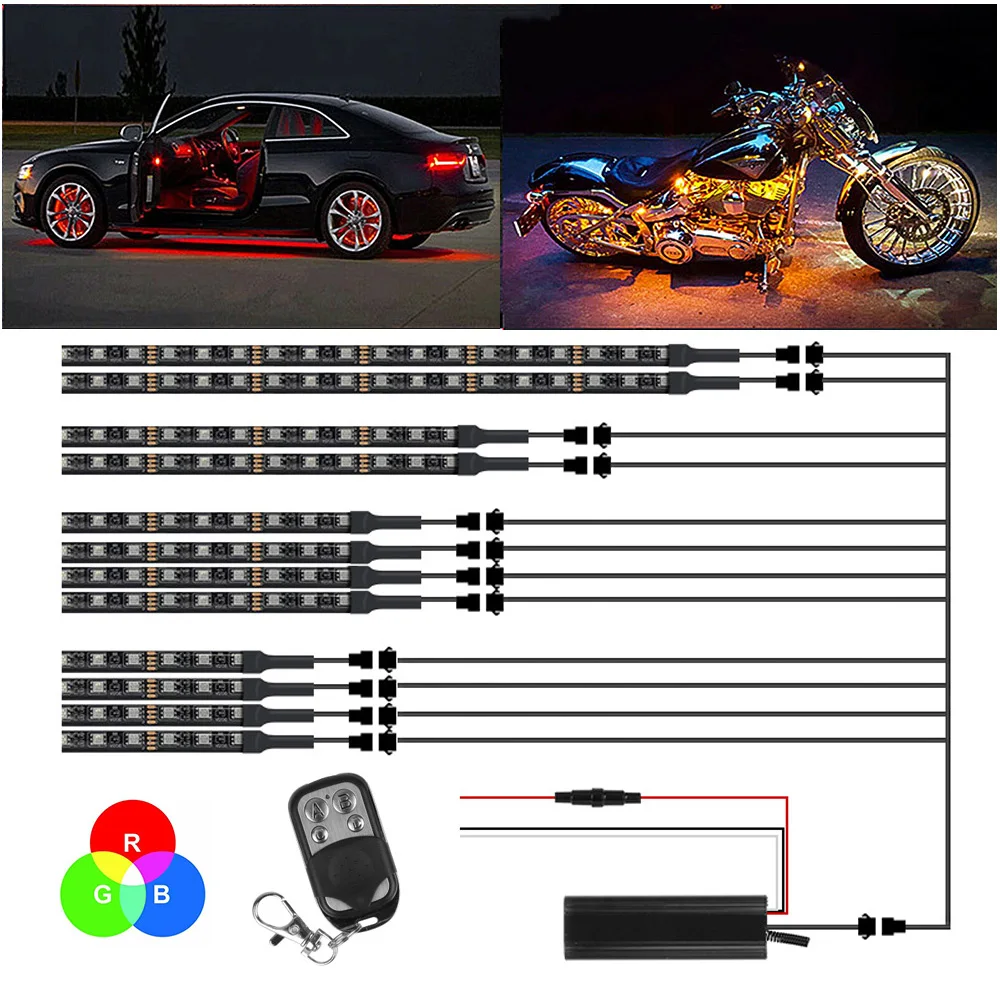 

Светодиодные ленты для подсветки автомобиля, 12 В, 120 светодиодов