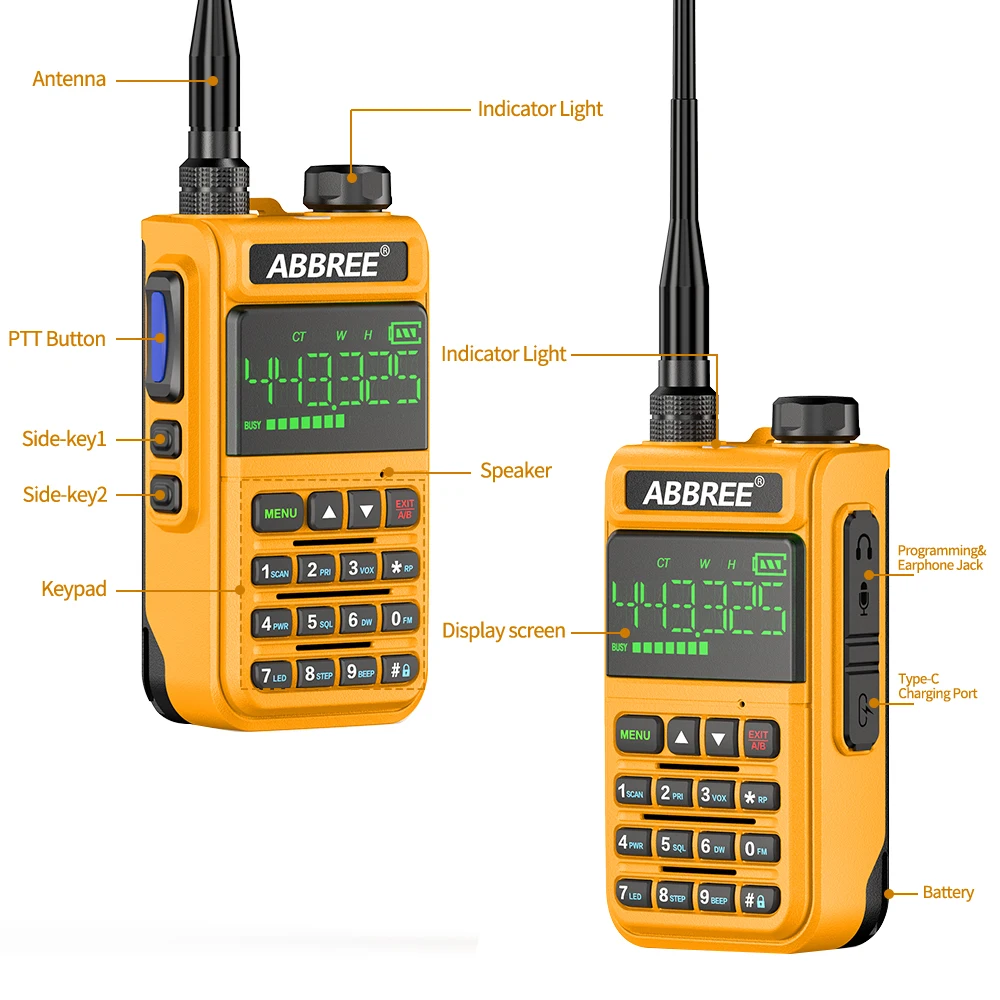 2 шт. Любительская Беспроводная рация с полным диапазоном UHF VHF Ham |