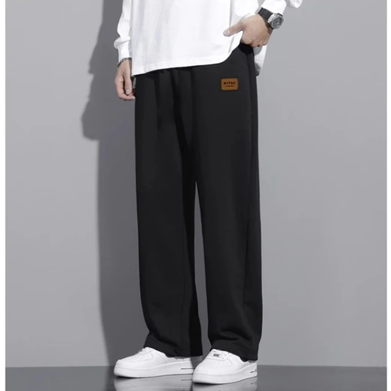 Vintage straight leg slacks for men 2024 new fall fashion all-match wide-leg tracksuit pants