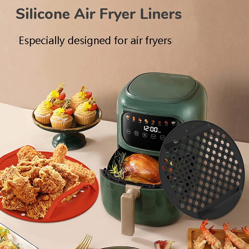 

Silicone Mat kitchen Accessories Air Fryer Non-stick Baking Mat Pastry Tools Accessories Bakeware Oil Mats Cake Grilled Saucer