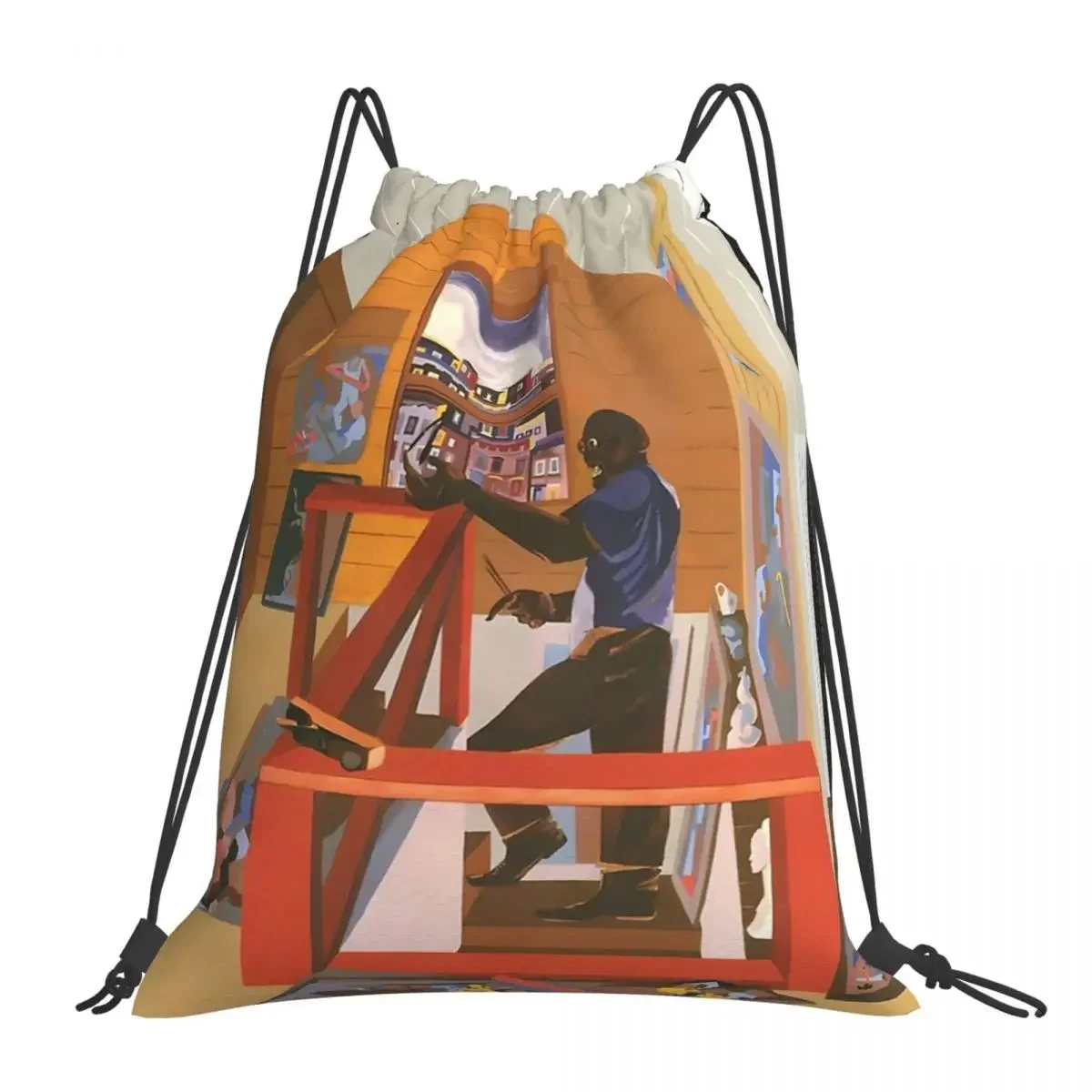 Рюкзаки на шнурке для мужчин и женщин повседневные портативные сумки с карманами