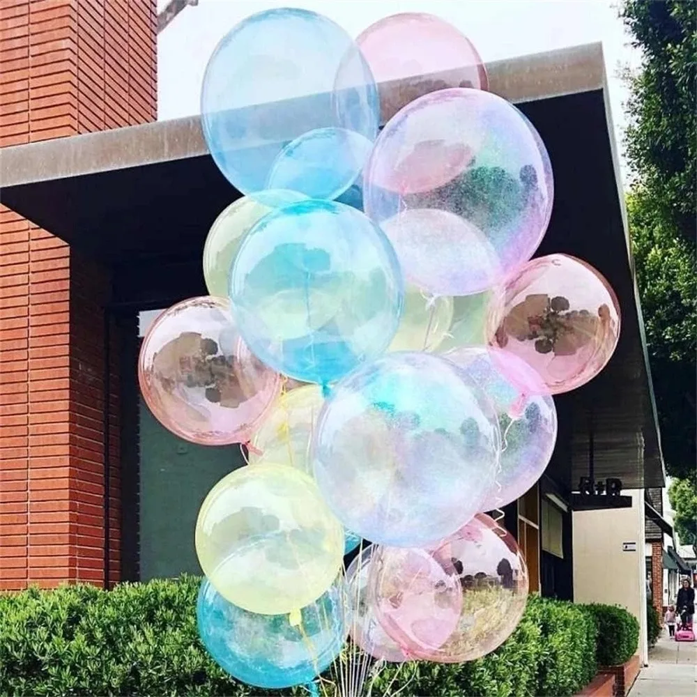 

30/15Pcs 10inch Crystal Bubble Balloon Colorful Transparent Latex Balloons Birthday Party Decor Wedding Summer Air Helium Globos