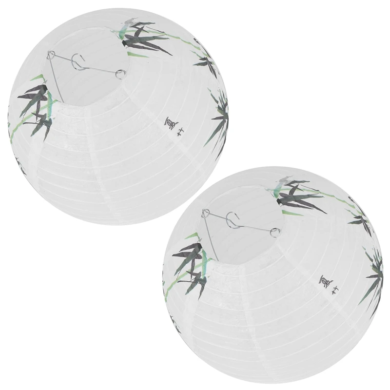 

2X 30Cm Lampshade Paper Lantern Oriental Style Light Decoration Chinese , Bamboo