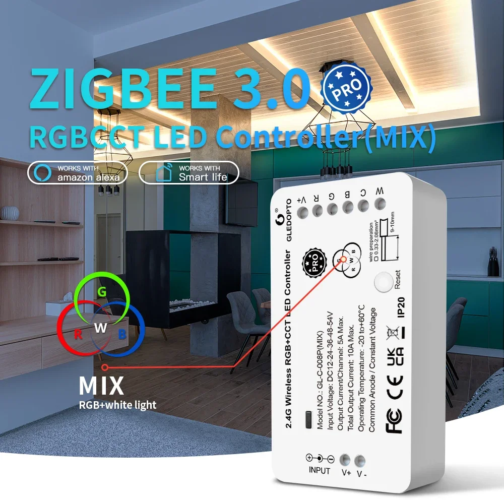 Умный контроллер GLEDOPTO ZigBee3.0 цветовая гамма цветов температура Смешанная смесь