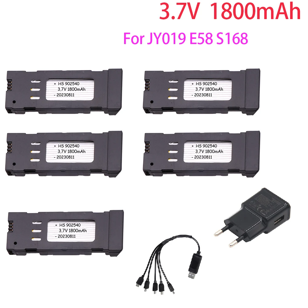 Литий-полимерный аккумулятор 3,7 в 1800 мАч с USB 5 в 1 для E58 L800 JY019 S168, запасные части, аксессуары, лезвия, аккумулятор для E58 25C 1-10 шт.