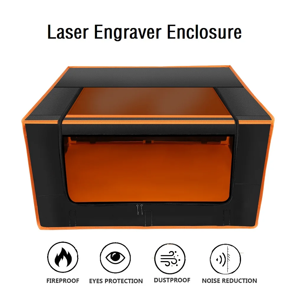 Laser Engraver Enclosure Fireproof Eye Protection Cover 800x800x400mm with Zipped for TTS TS2 TT Engraving Cutting Machine loading=lazy