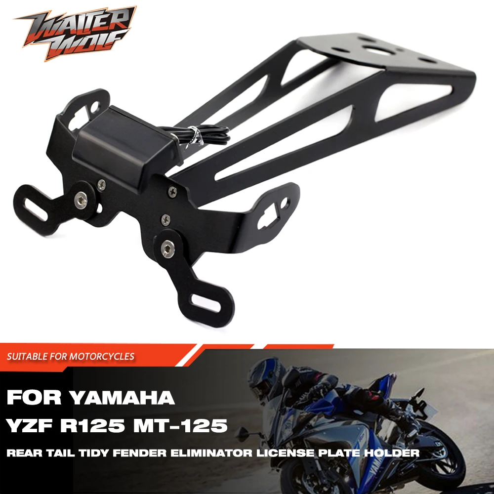

License Plate Holder Motorcycle Rear Tail Tidy Fender Eliminator For YAMAHA YZFR125 YZF R125 YZFR MT-125 MT125 2014 16 2015-2017