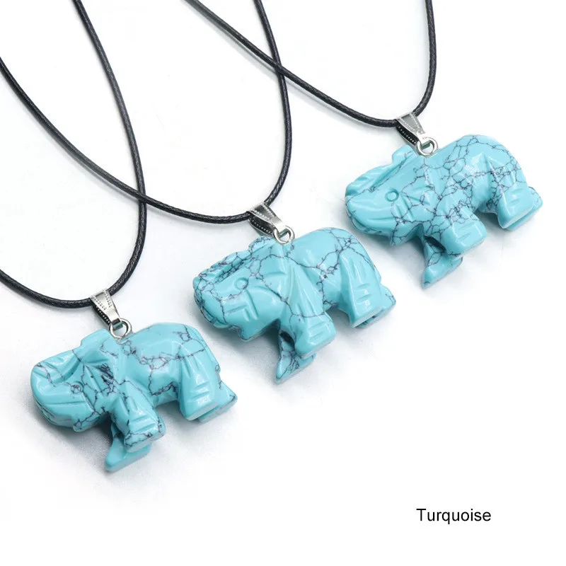 Ожерелье с подвеской в виде слона из хрустального Агата для женщин и девочек |