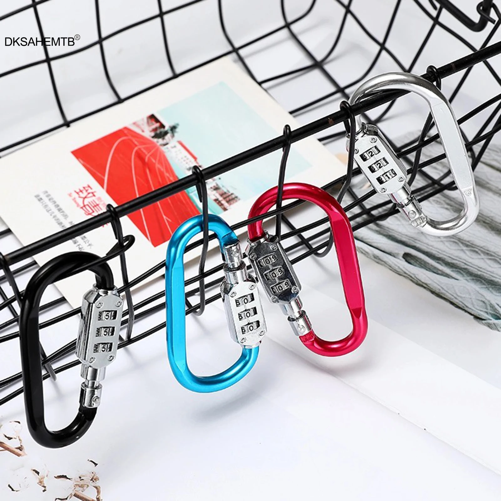 3-значный карабин с паролем портативная цветная пряжка для альпинизма D-типа