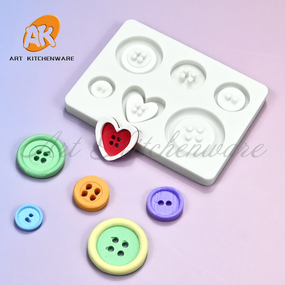 Дизайнерская силиконовая форма для пуговиц глиняная рукоделия инструменты
