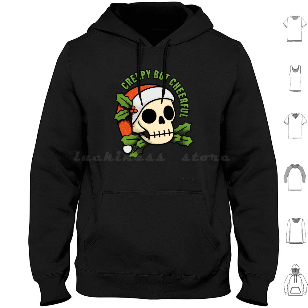 

Creepy But Cheerful Hoodies Long Sleeve Christmas Xmas Cheer Holiday Skull Skeleton Goth Goth Christmas Goth