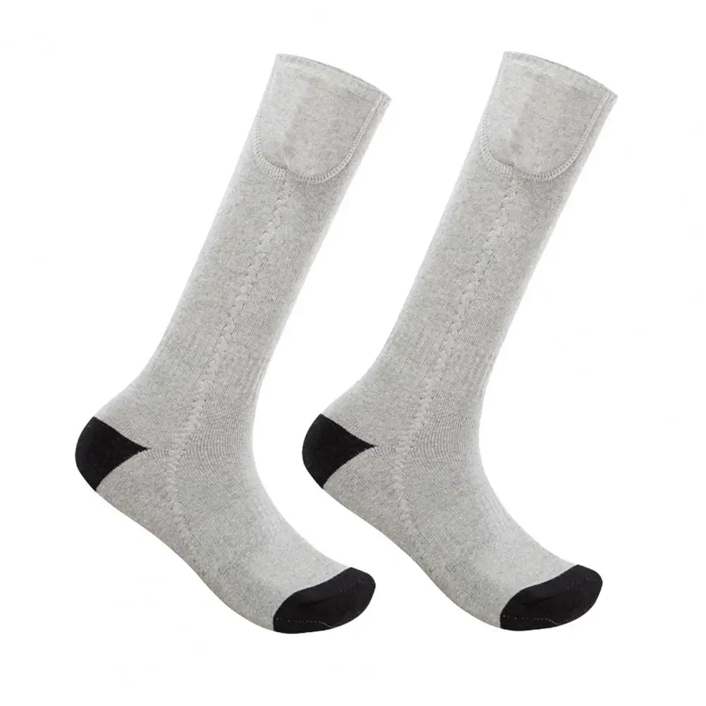 Soft Heating Socks Heat-trapped 3 Gears Thick Winter Electric Socks  Long Battery Life Hot Socks for Outdoor