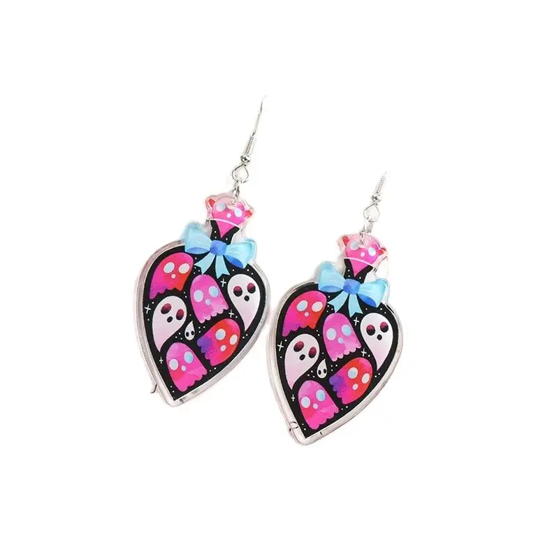 Висячие серьги на Хэллоуин 1 пара модные акриловые украшения в виде гроба