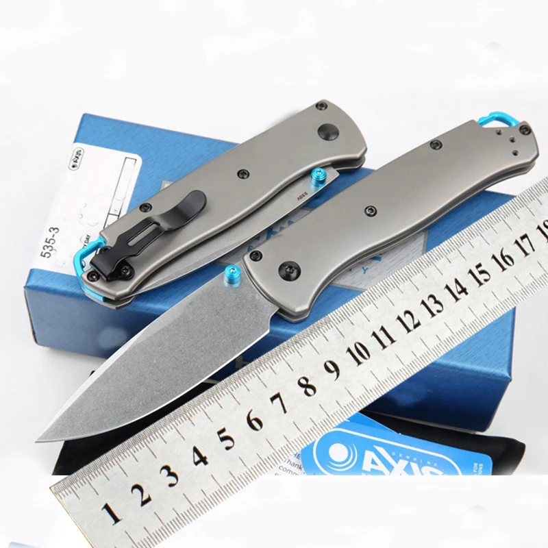 

BM Bugout 535 Mark S90v Blade TC4 Titanium Handle Folding Pocket Survival EDC Tool Kitchen Camping Hunt Outdoor Knife