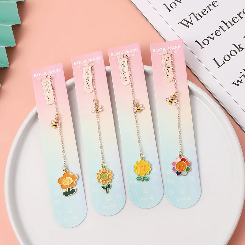 

Creative Alloy Cartoon Little Fresh Cute Bee Bookmark Student Children Small Gift Dress Up Pendant School Stationery Supplies