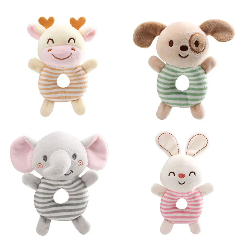 

Baby Toy Cartoon Animal Hand Bells Infant Rattle Toy Newborn Baby Stroller Hanging Wind chime Toddler Soothing Bed Hanging Bell